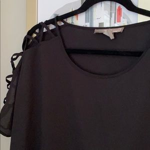 Black short sleeve blouse